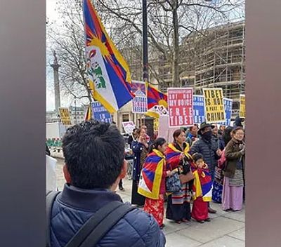 Tibetans protest in London against China’s illegal occupation of Tibet
