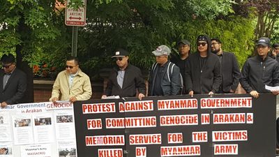 Rakhine Residents in U.S Protest for Killings of Rakhine Civilian