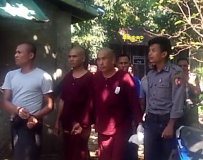 2 monks and 3 civilians appear in Sittwe court