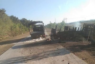 Two military vehicles destroyed in Arakan Army attack