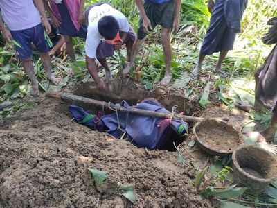 Body of U Tun Maung Sein recovered from cesspit 18 days after his murder in Kyein Karli, Rathedaung
