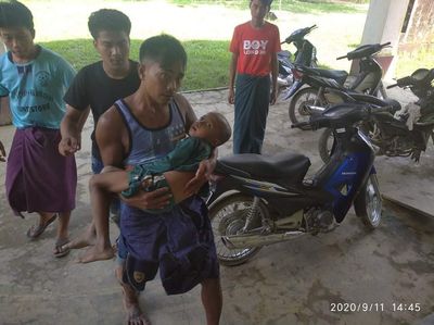 Minor hit by artillery shells in Rathedaung