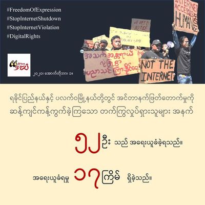 52 activists punished for protesting against internet cut