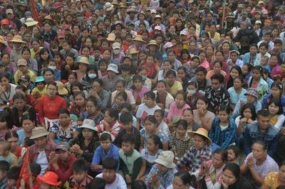 Thousands rally against the Military Council in Shwebo, Tabayin a day after coup anniversary