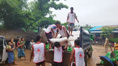 Food items supplied to flood affected Rakhine  people by ULA/AA