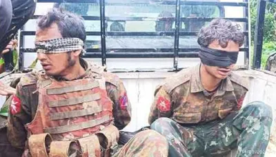 Two junta soldiers captured alive with six firearms in Thantlang battle