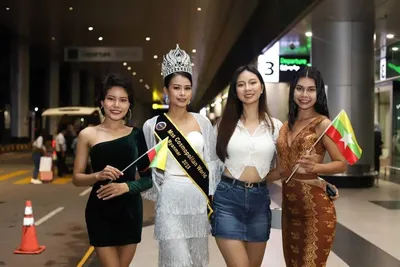 Miss Rakhine leaves for Malaysia to participate in beauty pageant representing Myanmar 