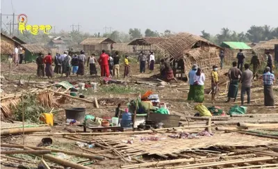 Junta forces demolish Chaung Nwe Min Gan village that houses 100 families